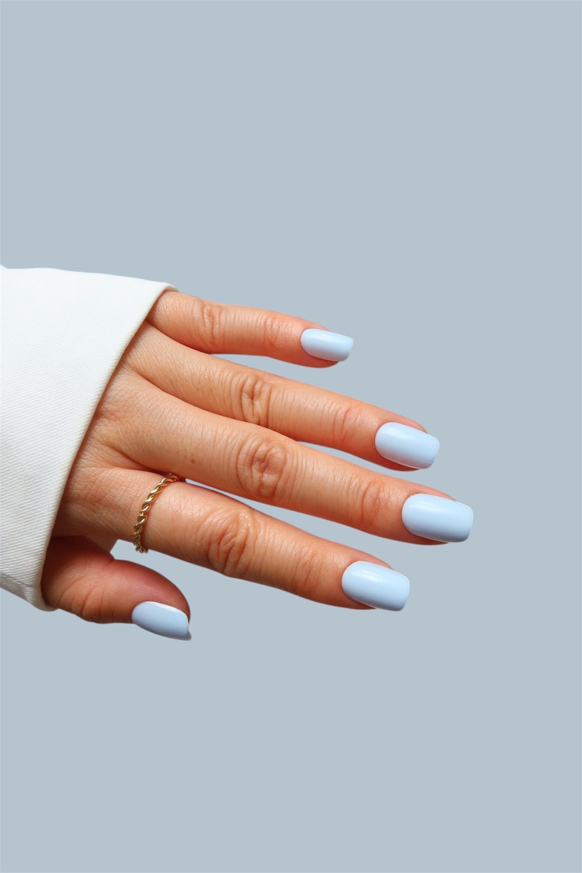 baby blue press on nails short coffin clarity club nails