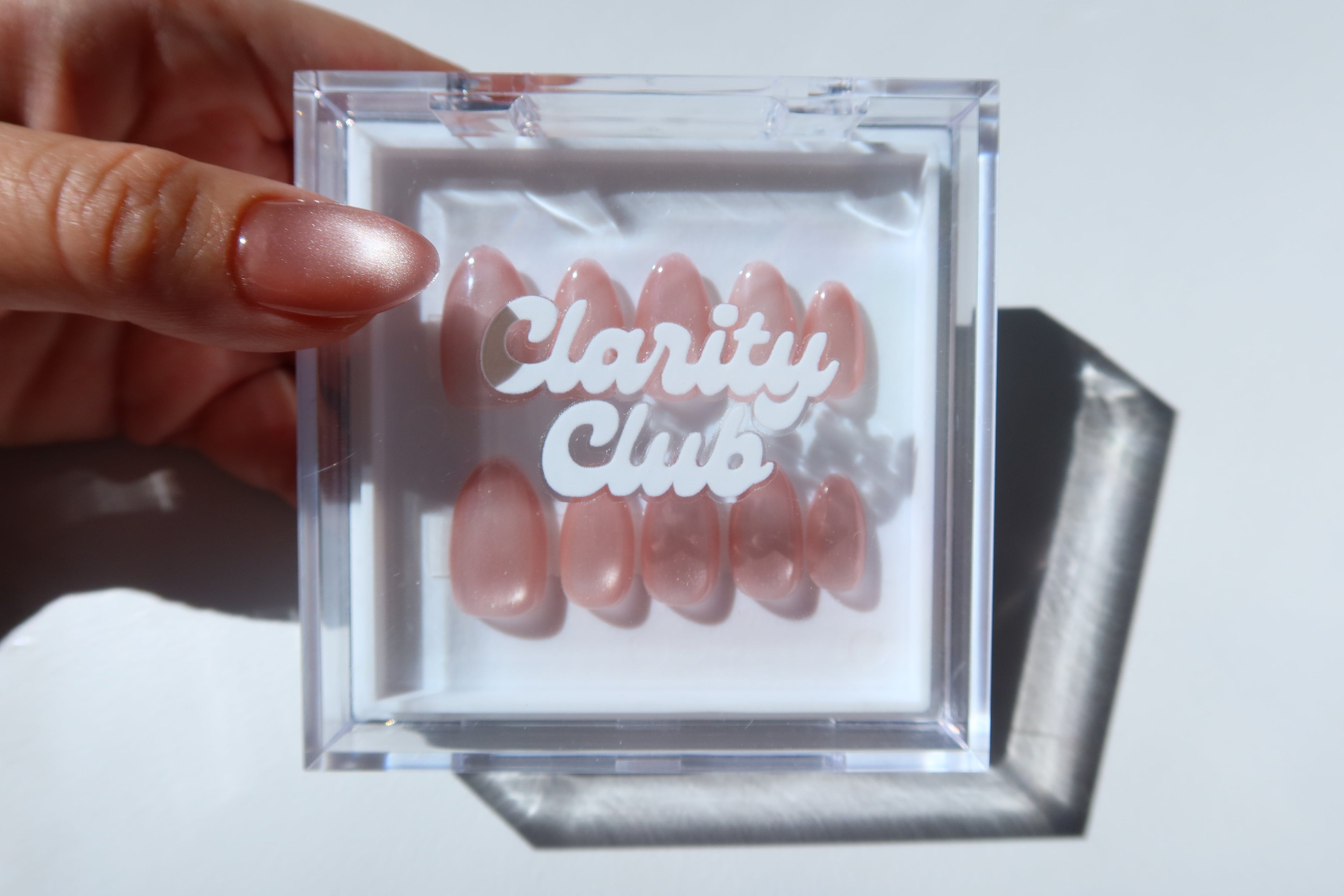 pink cat eye press on nails clarity club nails
