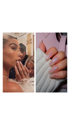 hailey bieber clean girl chrome manicure