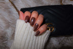 glazed chocolate brown nails press on nails