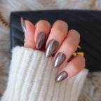 glazed chocolate brown nails press on nails nz new zealand salon grade long lasting 