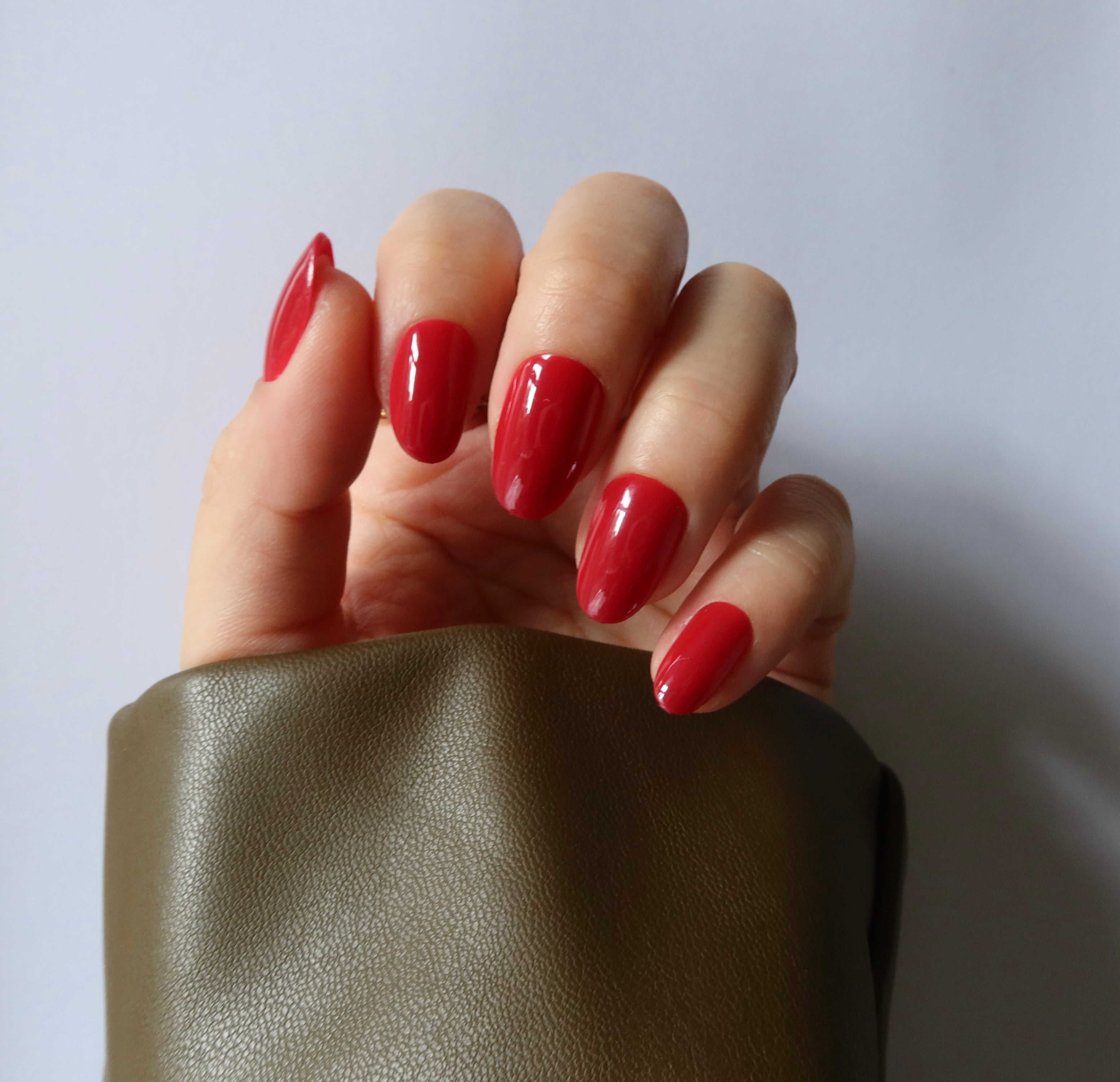 bold red salon quality red manicure