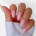 builder gel milky pink press on nails