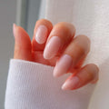 Coconut milk milky pink almond nails press on nails