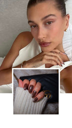 glazed chocolate brown nails press on nails nz new zealand salon grade long lasting  hailey bieber nails