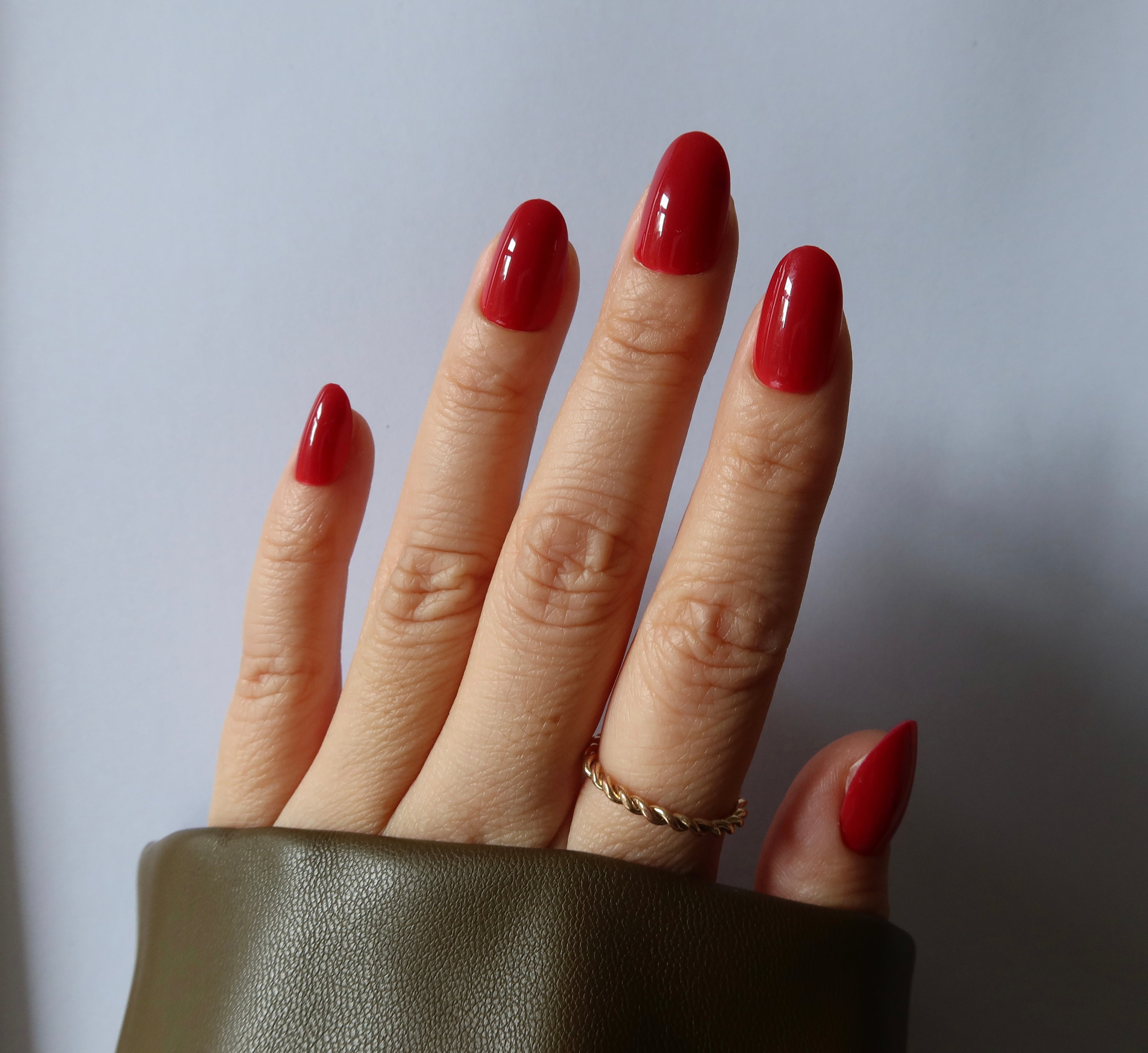 glossy red acrylic nails Australia