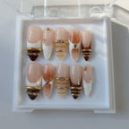 Golden Bangle viral bangle nail trend 2026 — 3D nail art press on nails by Clarity Club NZ