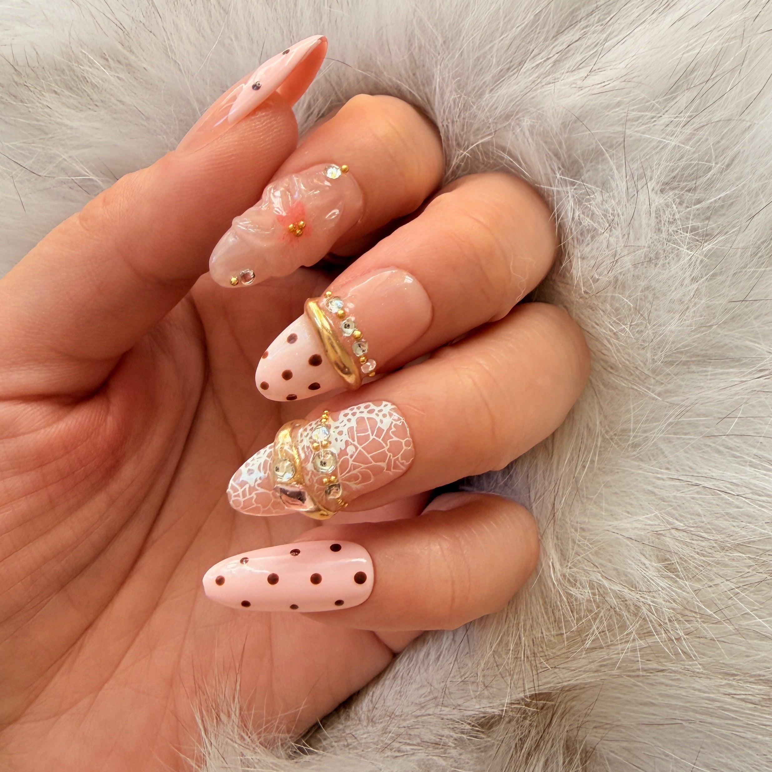 Pink Bangle - Pink French Tip Press On Nails