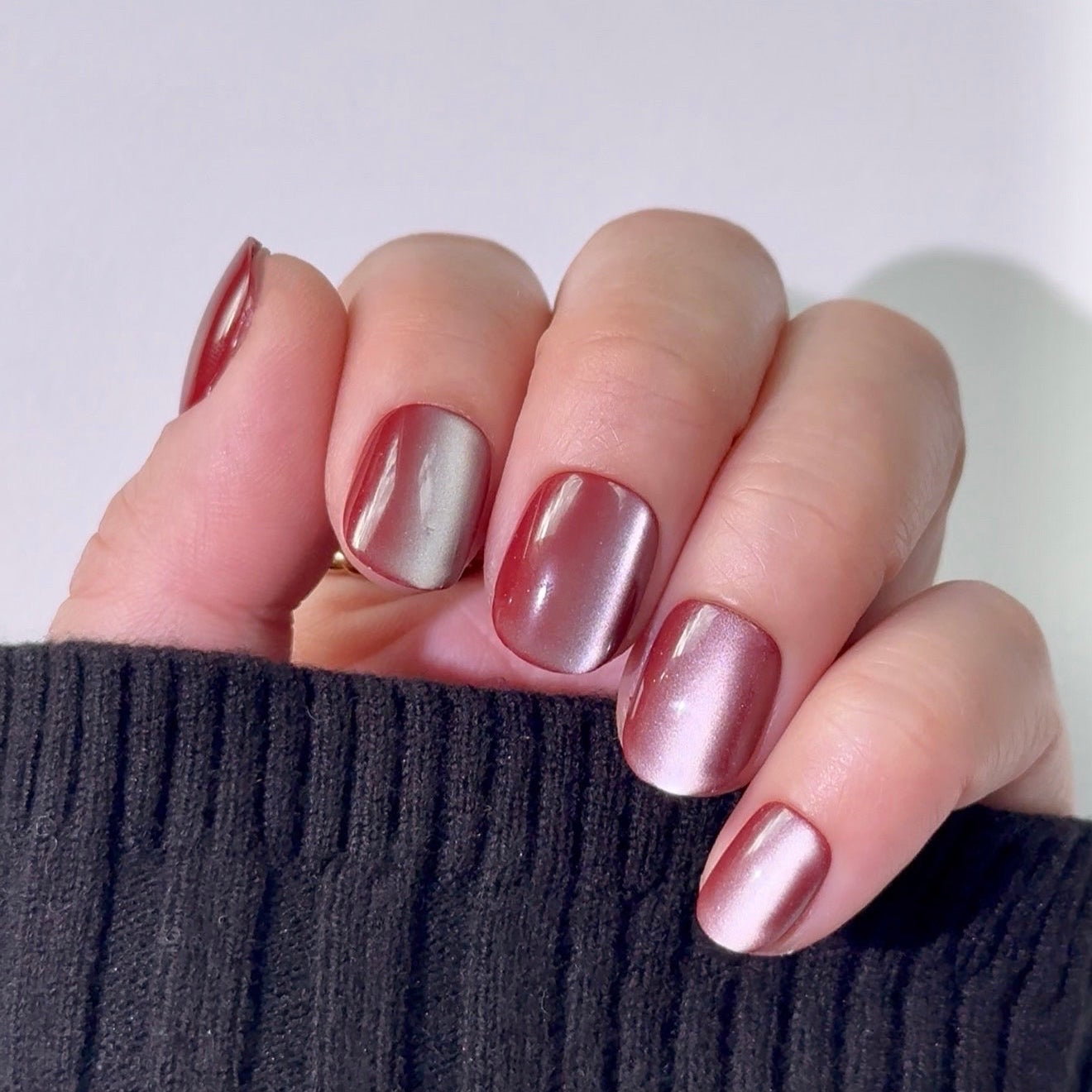 red wine cateye short squoval press on nails nz