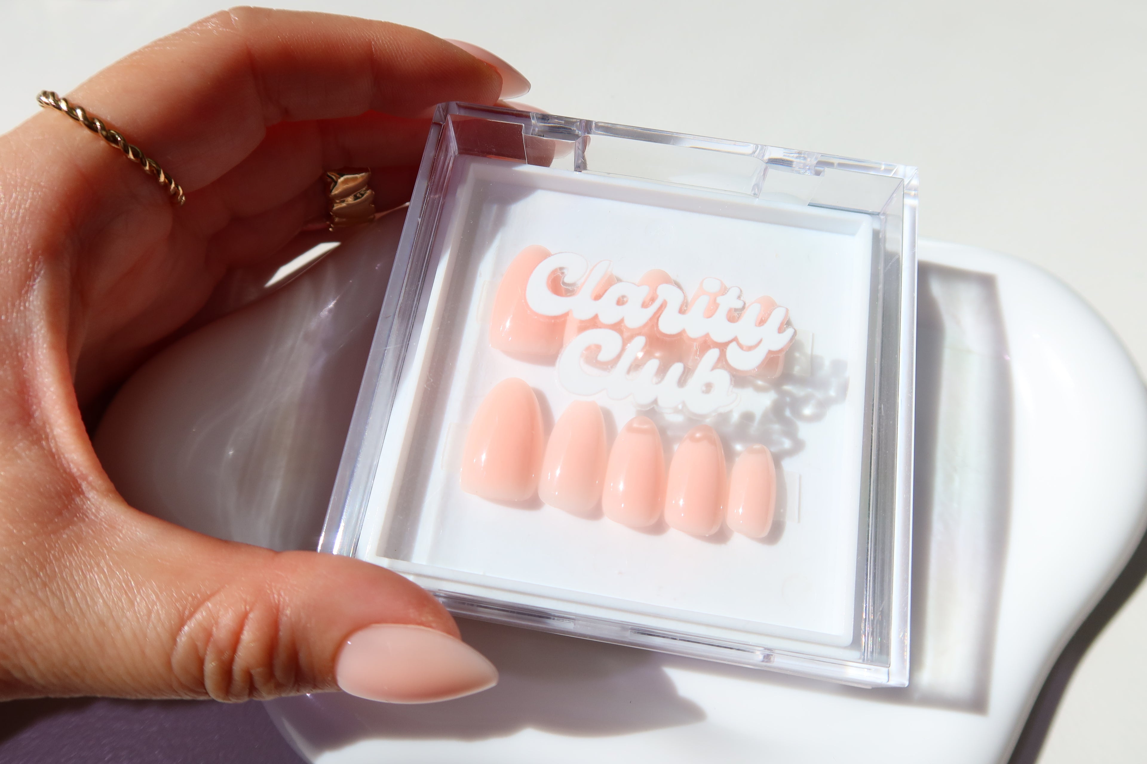bubble bath nails builder gel milky pink neutral nails press on nails nz new zealand