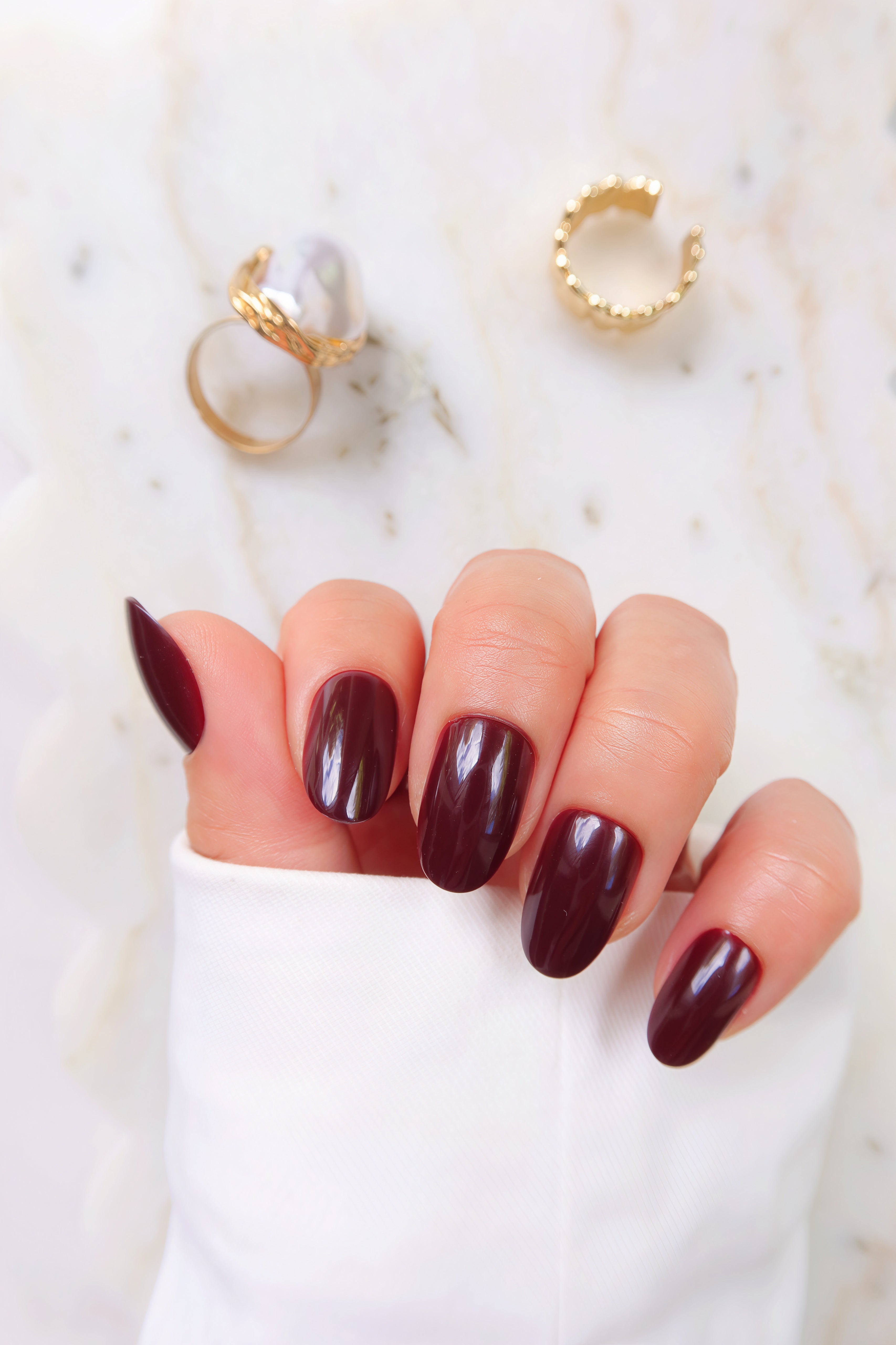 red wine soft gel polish. red wine press on nails. red wine nails short oval short almond