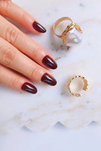 red wine soft gel polish. red wine press on nails. red wine nails short oval short almond