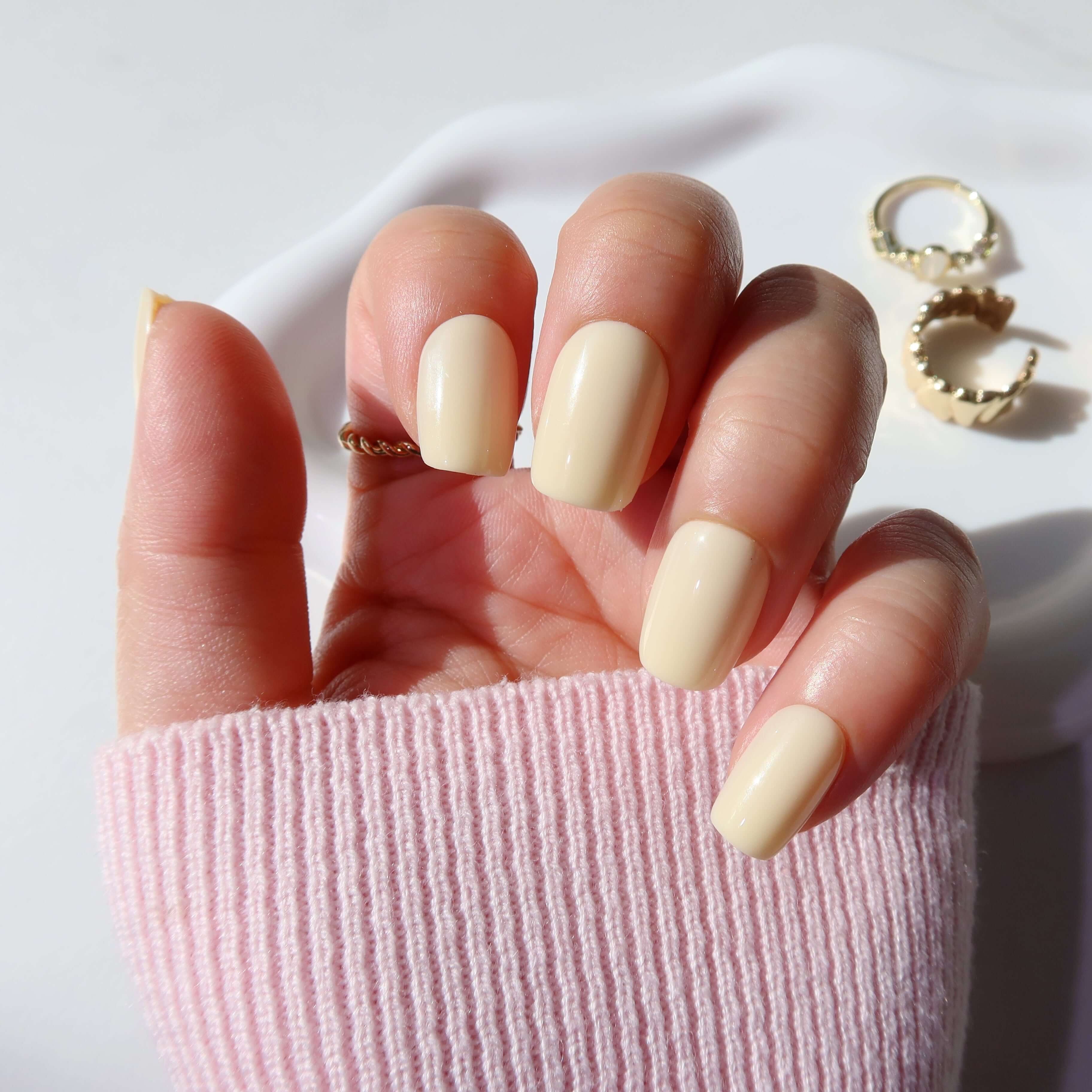 butter yellow press on nails NZ
