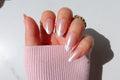 short almond glazed french nails long lasting salon grade high quality acrylic press on nails