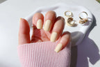 short coffin yellow nails